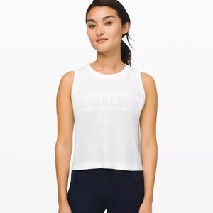 Lululemon Breeze By Cropped Muscle Tank in White Size 10